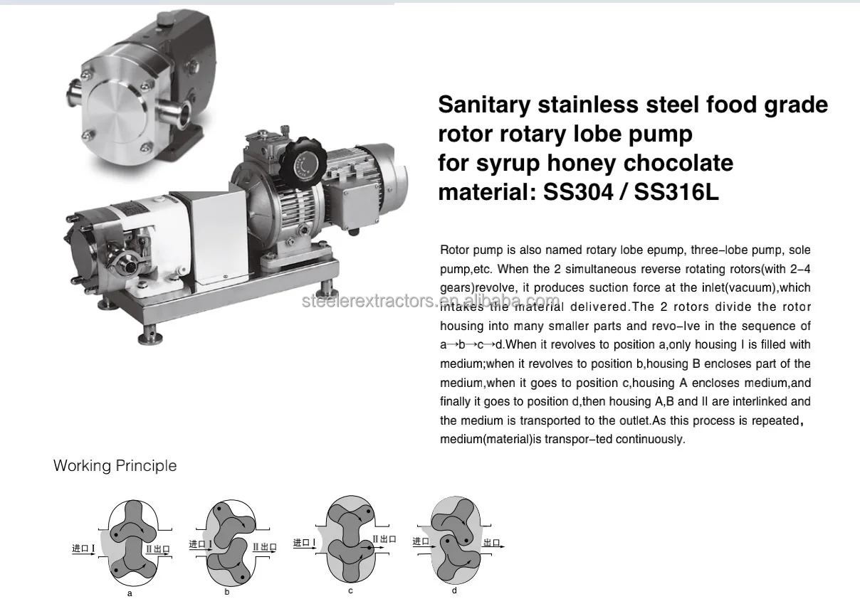 Sanitary Stainless Steel Gear Rotor Stator Pump for Food