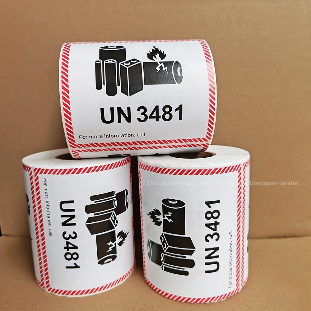 UN3481 Sticker Battery Shipping Caution Label UN3480 Lithium Ion Battery UN 3481 Label for UN3480 Lithium Ion Batteries Class 9
