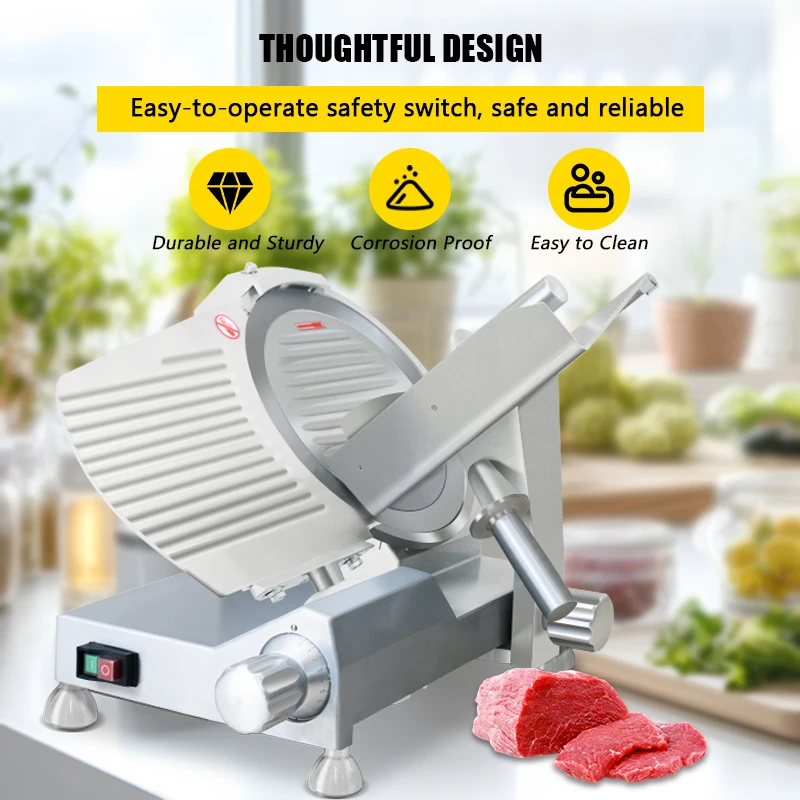product 220v 240w commercial electric semi automatic meat slicer jk 220l can cut thickness 01 12mm blade diameter 220mm spot-8
