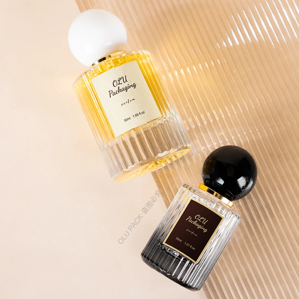 高級パープル丸型円筒形香水瓶 10ml 30ml 50ml 100ml コロン