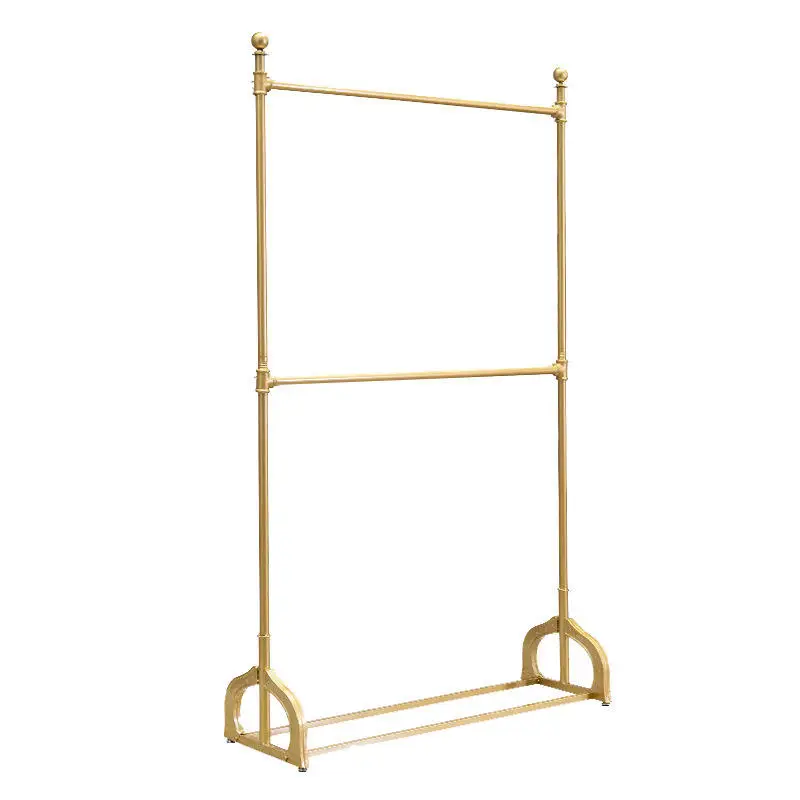Gold Metal Clothing Display Racks Modern Durable
