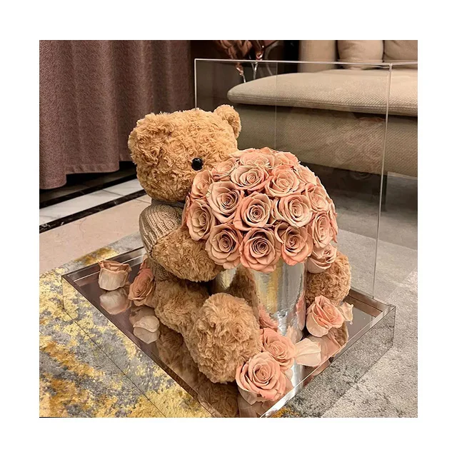 AM-PFE78 Luxury Acrylic Box Mother's Day Gift Idea Preserved Roses