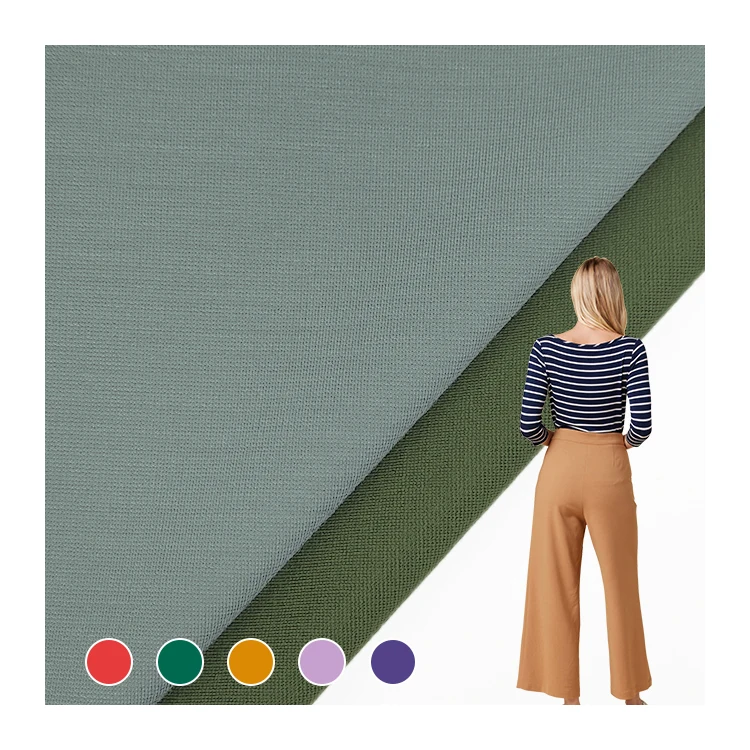Plain Dyed Stretch Knit Fabric 63 Rayon 33 Nylon 5 Spandex Material 40S Tencil Roma Fabric for T-shirt
