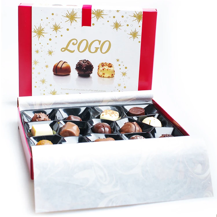 Elegant Design square Round Paper Cardboard Christmas Gift Chocolate Box with Lid Exquisite Chocolate Packaging Box