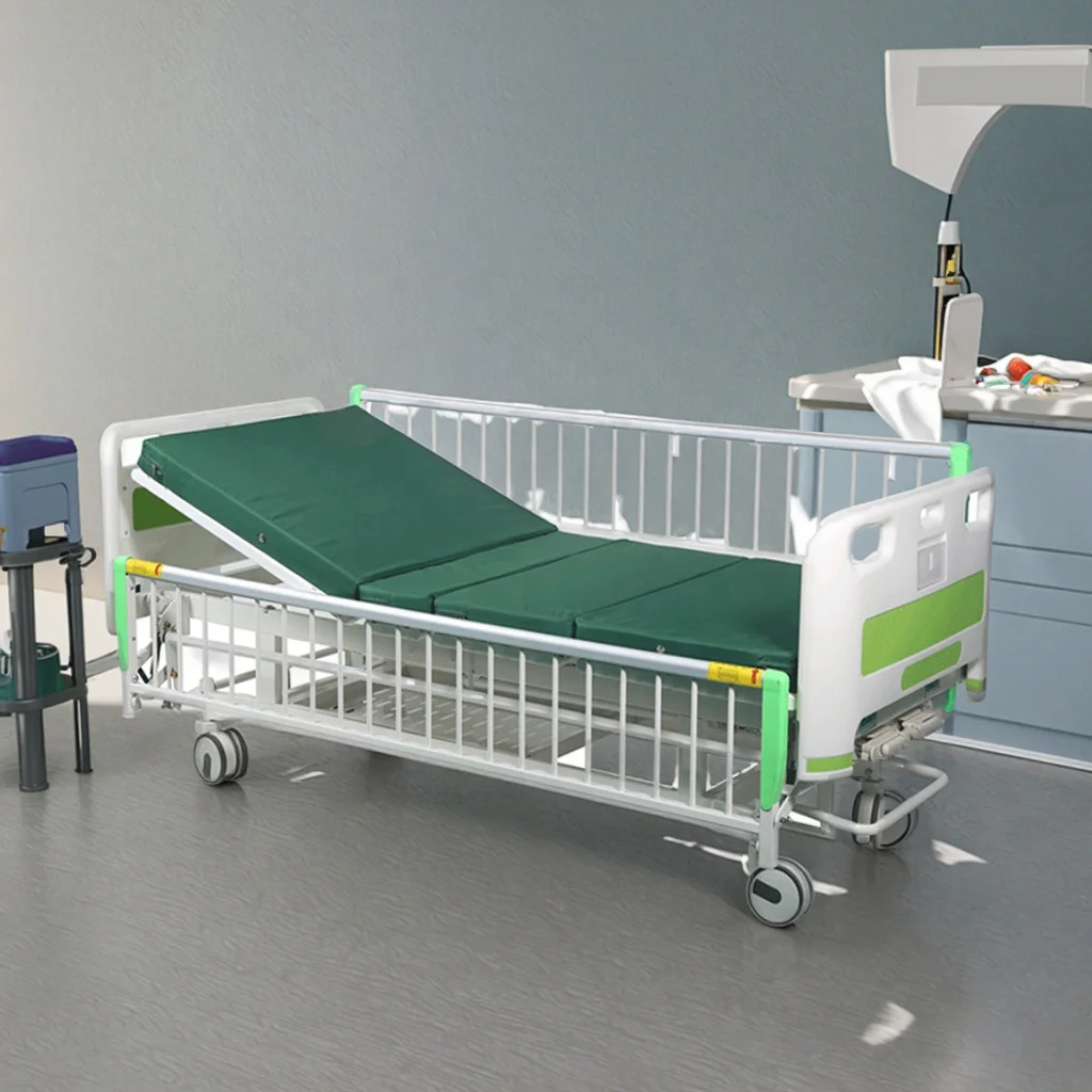 Extra-Wide Adjustable Foldable Hospital Bed Infusion Ready Durable Steel Construction Guardrail Safety Systems 2-Year Warranty 5