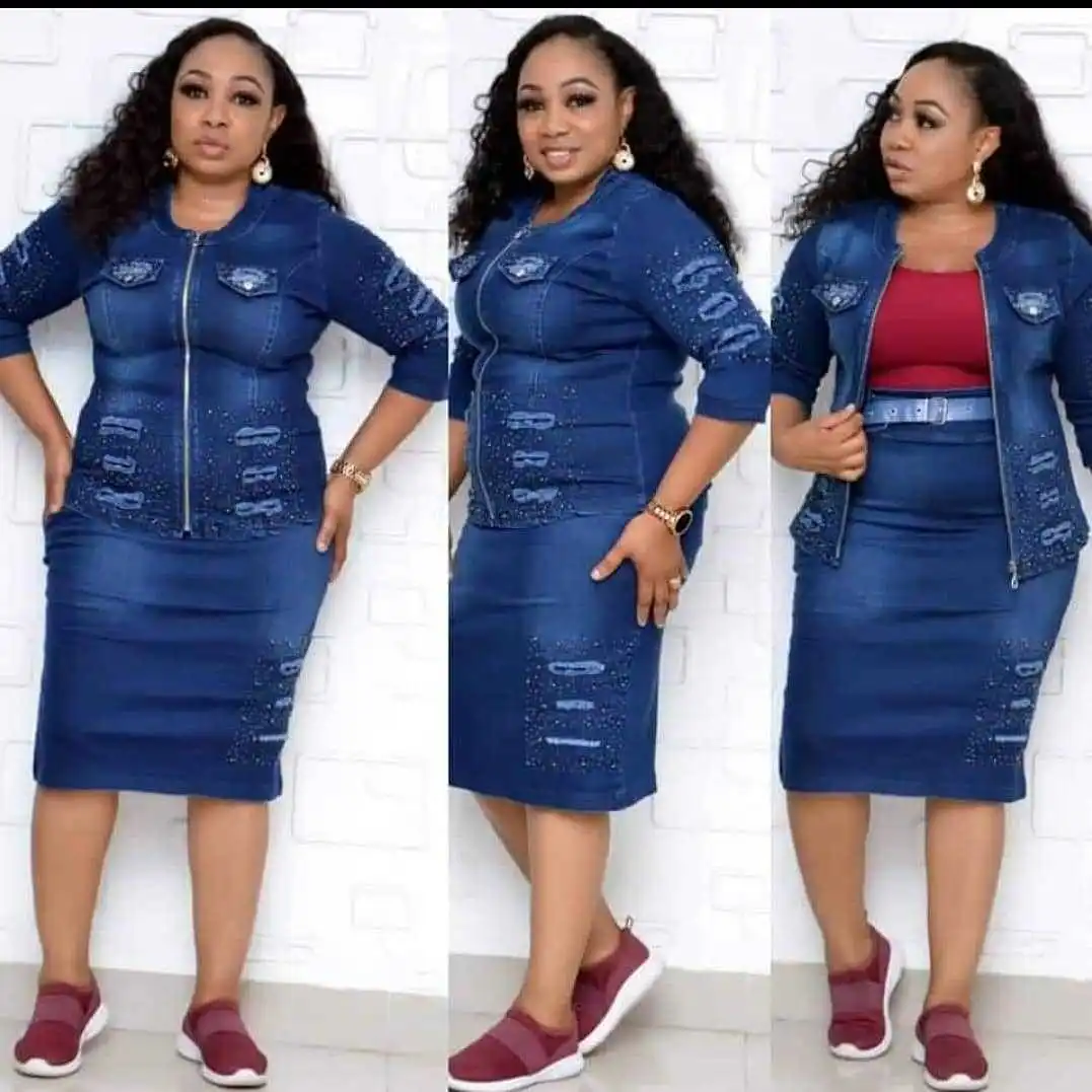 plus size denim suits