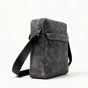 Custom Storage Waterproof Crossbody Sling Suede Fabric Fashion Vintage Custom Logo Messenger Bag Men