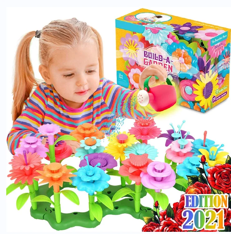 Flower baby blossom Garden Building Toys for Girls STEM Toy Gardening Pretend Gift for Kids Stacking Game for Toddlers play set