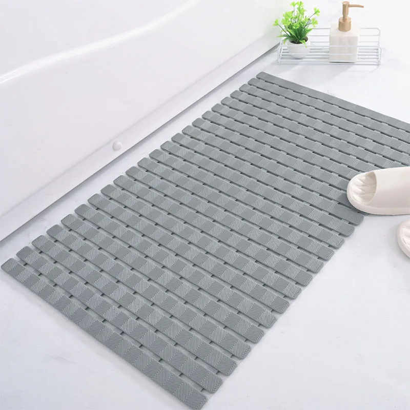 Rectangle Shape High-Quality Fashion Waterproof Non-Slip PVC Shower Mat with Suction Cups for Bath Tub - Square Shower Pad for Enhanced Grip