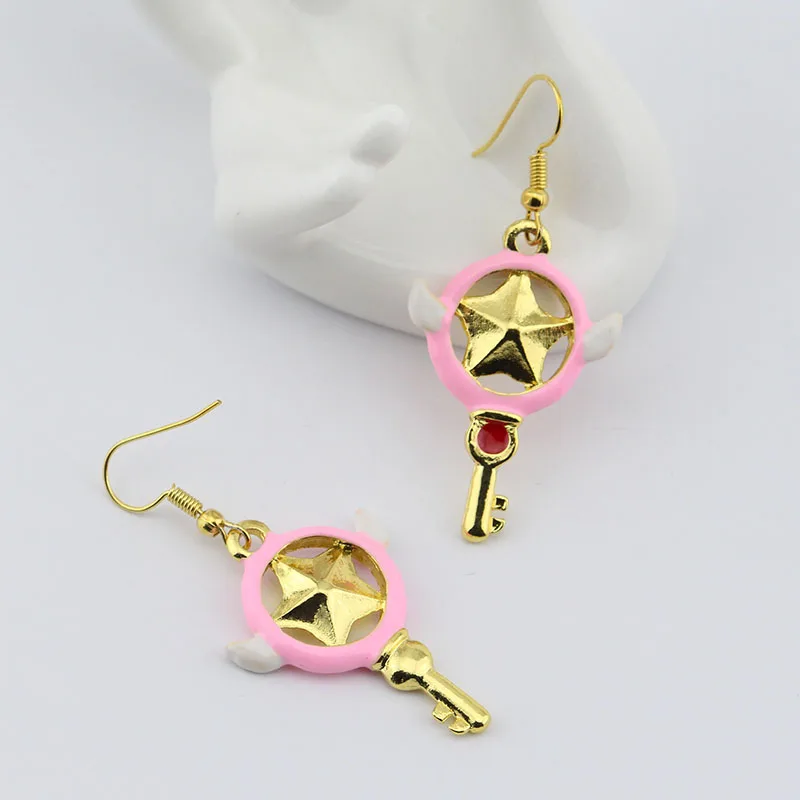 Card Captor Sakura Earrings Anime Angel Wing Drops
