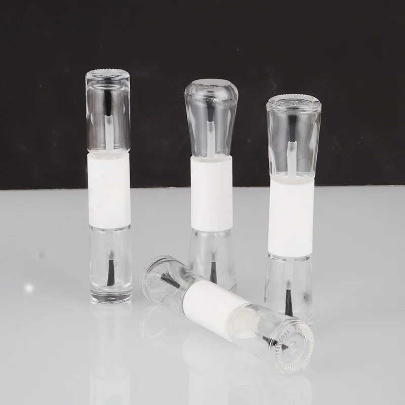 Flacone per smalto per unghie in vetro gel vuoto da 5 ml con forma unica e coperchio a pennello