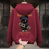 320g heavyweight sweatshirt-burgundy-skateboard bear design