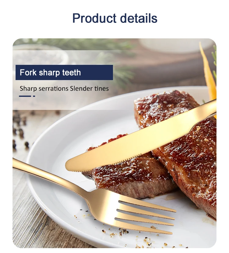 Wedding 18/10 Stainless Steel Gold Cutlery Set Spoon Fork And Knife