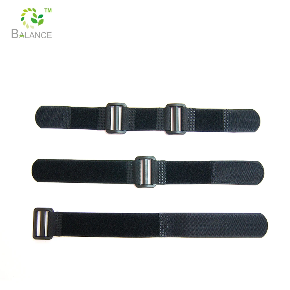 Reusable Custom Printed logo Cable Tie Holder Adjustable Releasable Nylon Hook and Loop Strap Cable Ties With Plastic Buckle