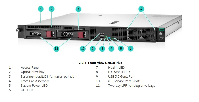 High Quality HPE Proliant DL20 Gen10 Plus 1u Server with 4 SFF