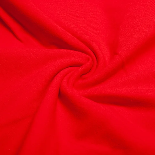 Hot Sale Red Cotton Fabric 95% Cotton 5% Spandex For Clothing Pure Organic Cotton Fabric