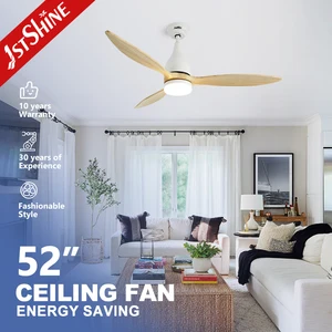 1stshine LED Ceiling Fan Wood Blades AC Motor OEM Color Fancy Ceiling Fan with Remote and LED Lighting