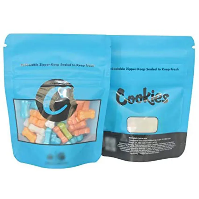 Stand up custom printed smell proof ziplock cookie