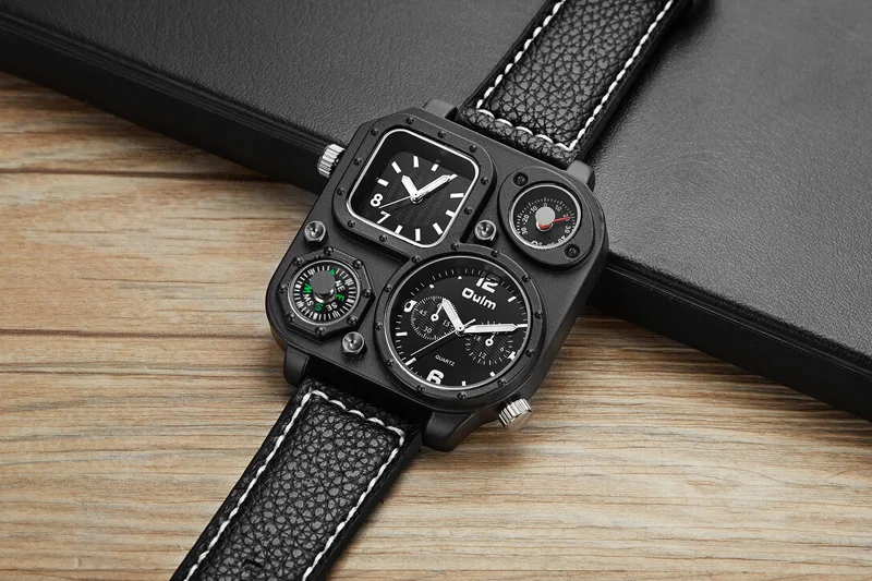 OULM 1169 Oversize Square Watch Men's Quartz Analog Clock