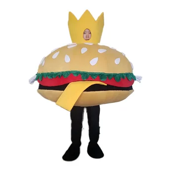 new Hamburger Food Adult Cartoon Role Play Mascot Costume for Food Feast Party Restaurant