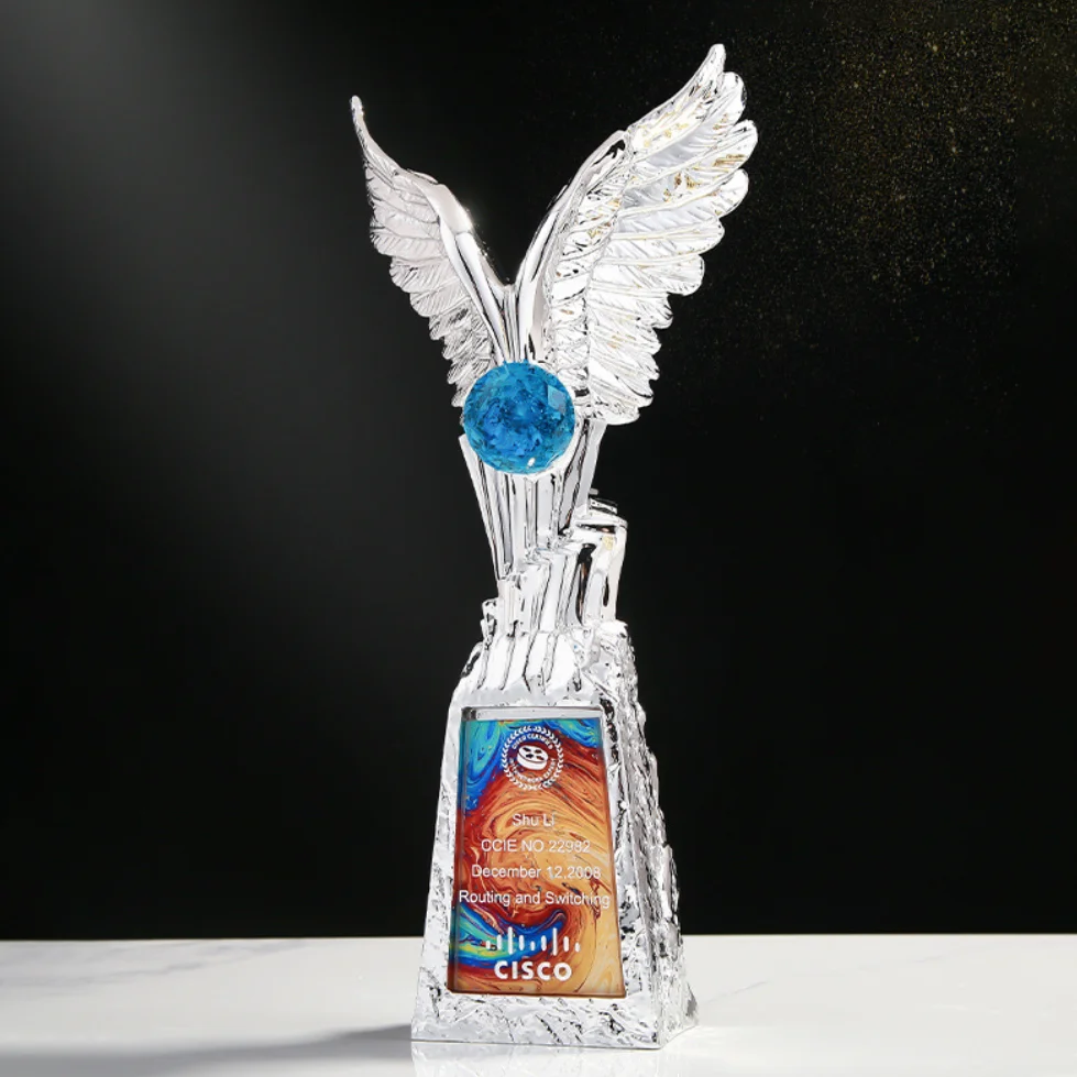 Благородный полимерный Золотой Серебряный Бронзовый Деловой Подарок с изображением животного крыла орла индивидуальный логотип украшение для дома и офиса награда за