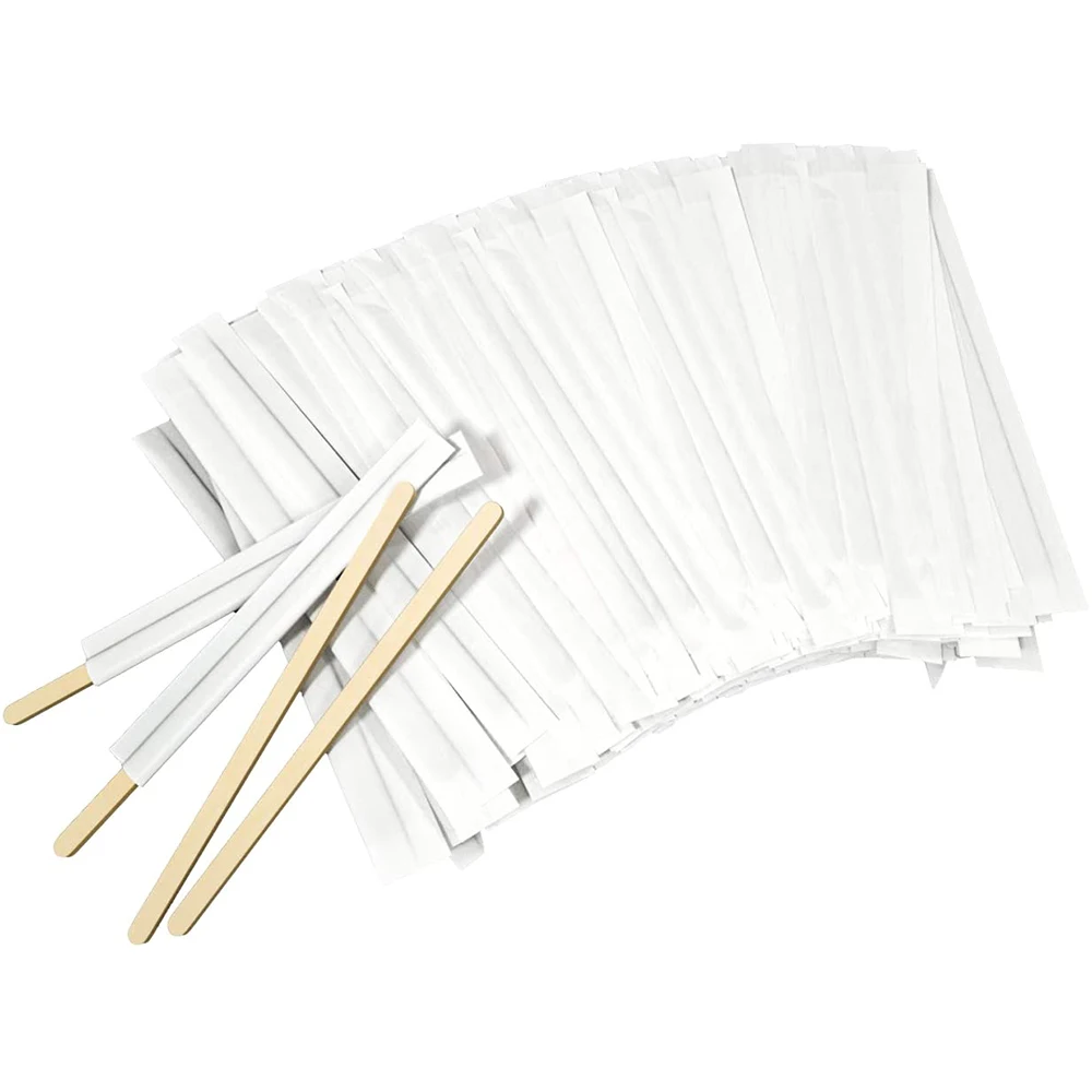 100Pcs 5.5 Inch Coffee Stirrers Sticks -Natural Wood Eco-Friendly Coffee  Beverage MilkTea Disposable Stirrer Stick 