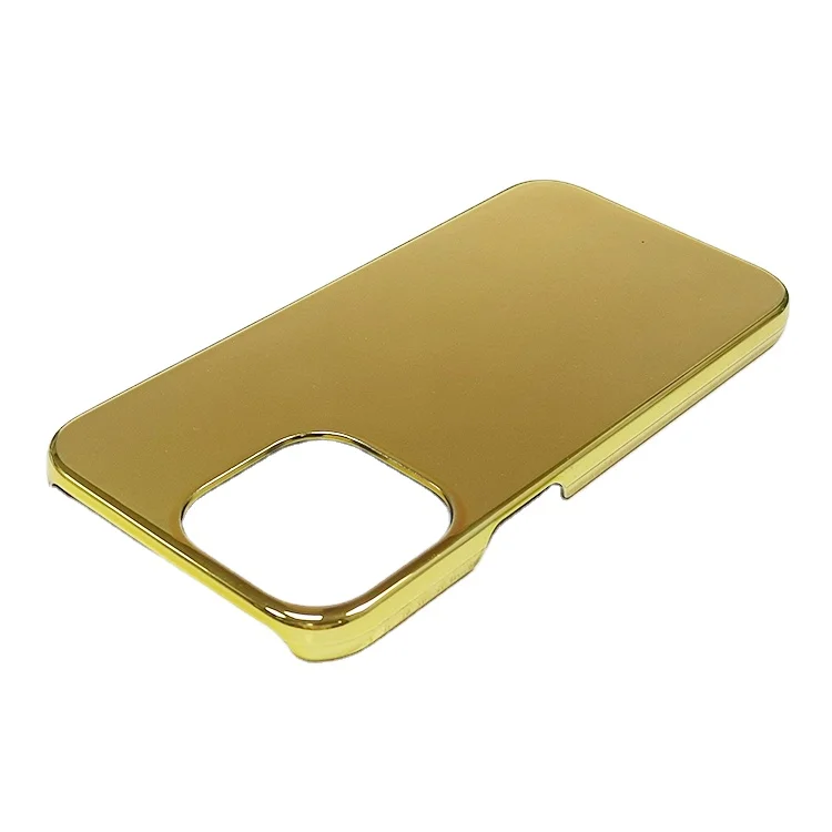 Customizable pattern logo texture plastic protective case gold plated luxury mobile phone case for iPhone