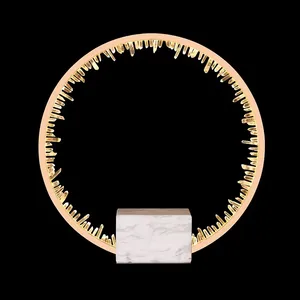 Modern Wholesale Led Indoor Marble Base Decorative Table Lamp Clear Crystal Hotel Circle Table Lamp
