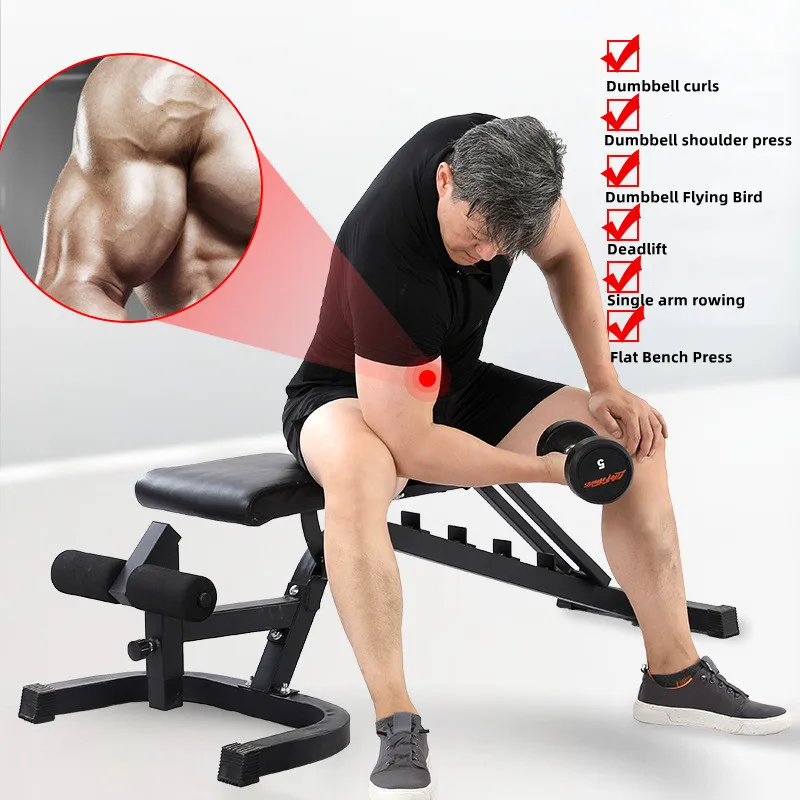 Home Gym Equipment Sit Up Bench Bodybuilding Muscle Exercise Ab Chair Foldable Portable Exercise adjustable bench supplier