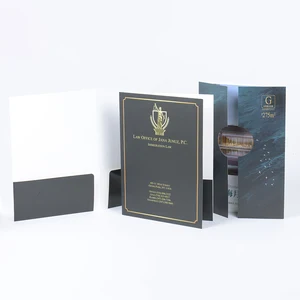 Custom Logo Design UV Print with Two Pockets Personalize Business School Presentation Document Paper Files Folders