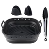 Black with oven mitts&tong