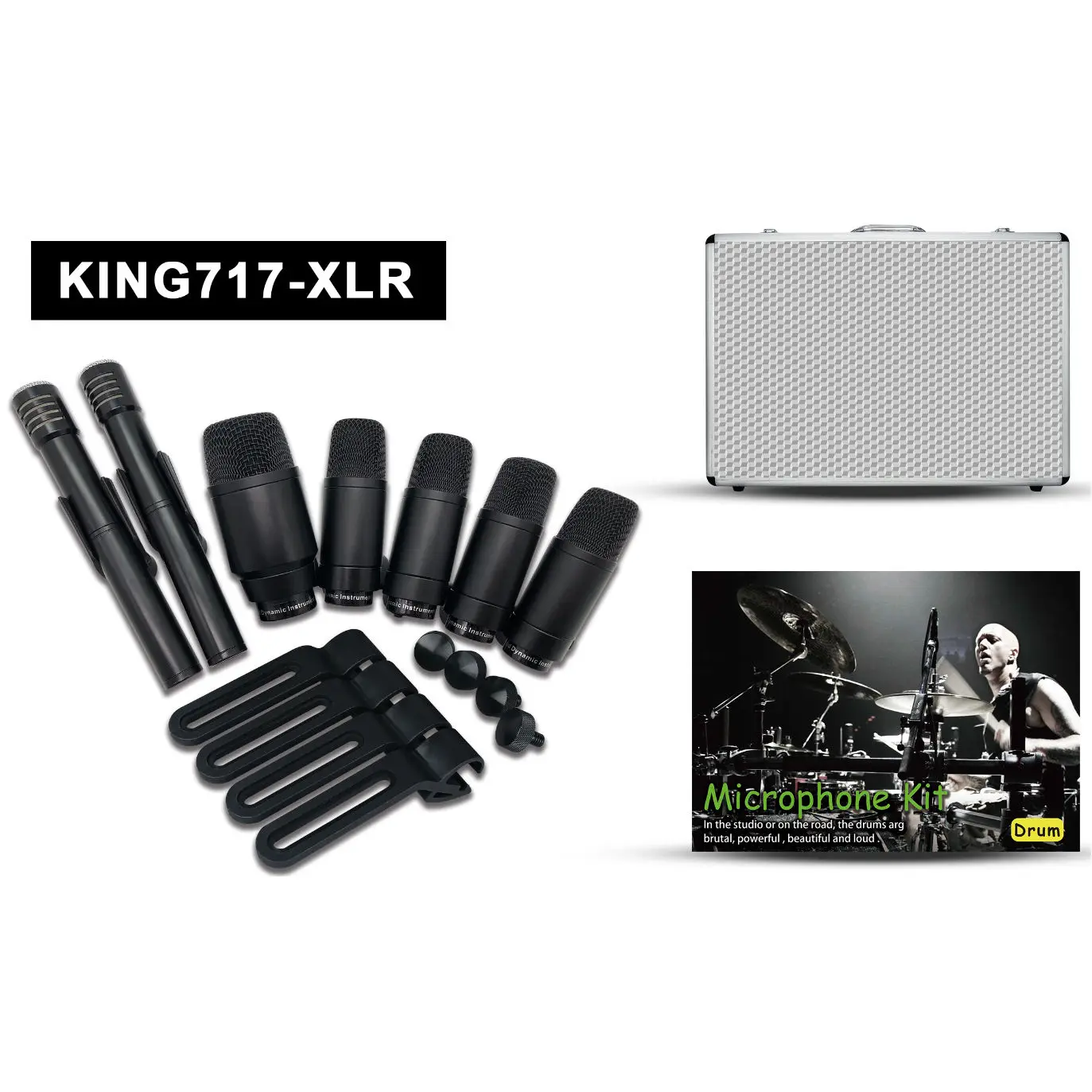 Lane King-717 Condenser Microphone Set For Drums & Percussion