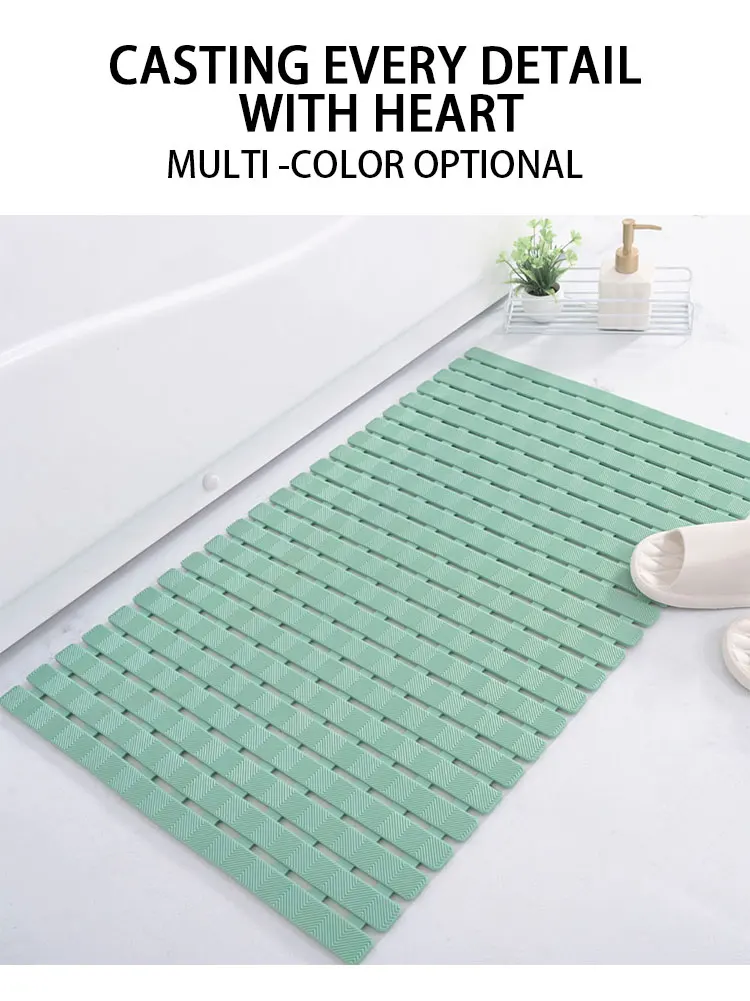 New Product Custom Household Bathroom And Hotel Square PVC Non Slip Bath Tub Mat With Suction Cup details