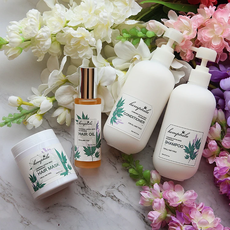 Индивидуальные натуральные продукты для ухода за волосами поставщик органический пеньковый веганский шампунь для ухода за волосами и кондиционер частная этикетка CBD набор для ухода за волосами