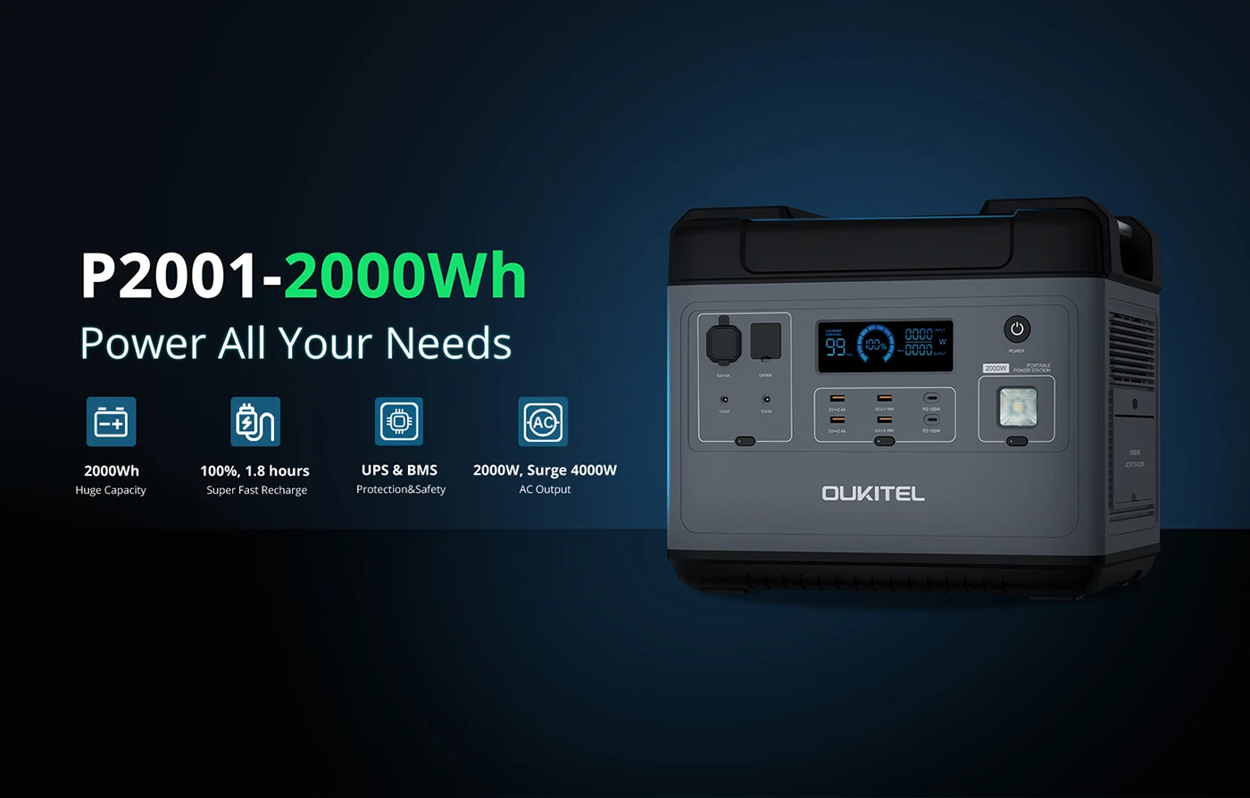 Hot Sale Oukitel P2001e Portable Power Station 2000wh 2000w Power ...