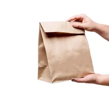 2024 Wholesale Custom Logo Kraft Food Paper Bag Biodegradable Brown Paper Bags For Snacks Sandwich Arabia OEM Customize