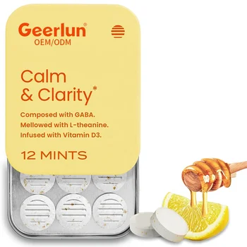 OEM GABA Energy Chewing Gum Relieves Stress Honey Flavor L-theanine Nootropics Supplements Calm & Clarity Mints Candy