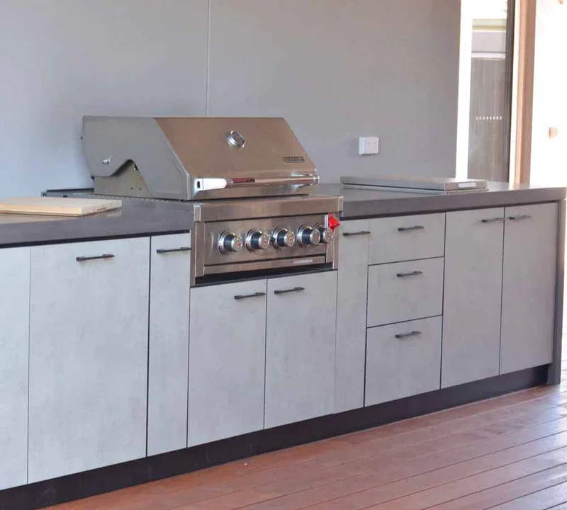 Vermont Customized Color Customized Size Stainless Steel Outdoor Bbq Modular Fiberglass Storage White Outdoor Kitchen Cabinet