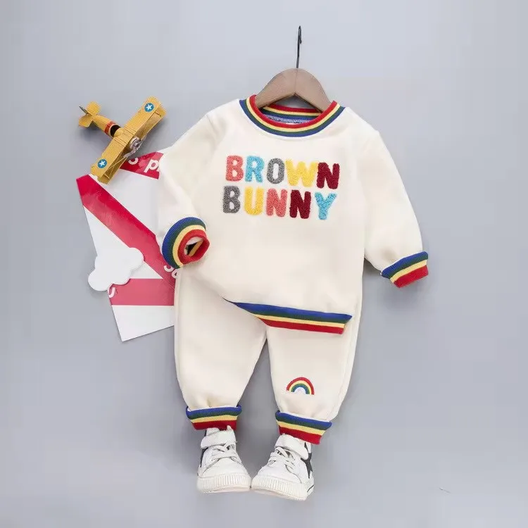 Ropa Gruesa De Marca Para Niños Y Niñas,Trajes De Sudor Para Niños Y Bebés, Chándal De Terciopelo De 1 A 2 Años,Venta Al Por Mayor,Para Invierno - Buy  Chándal De Los Niños,Ropa De