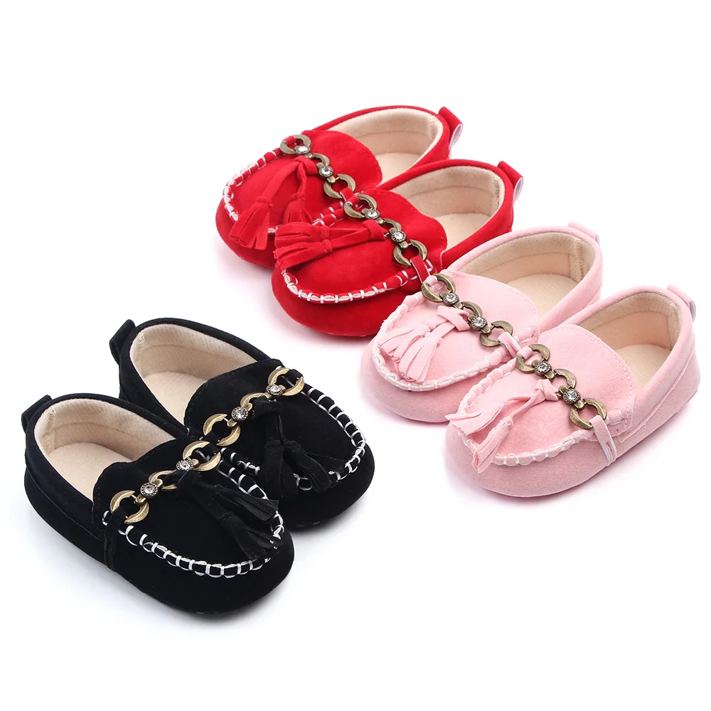 New Arrival Anti-slip Handmade Baby Loafers Infant Toddler Boys Girls Prewalker Moccasin Crib Shoes supplier