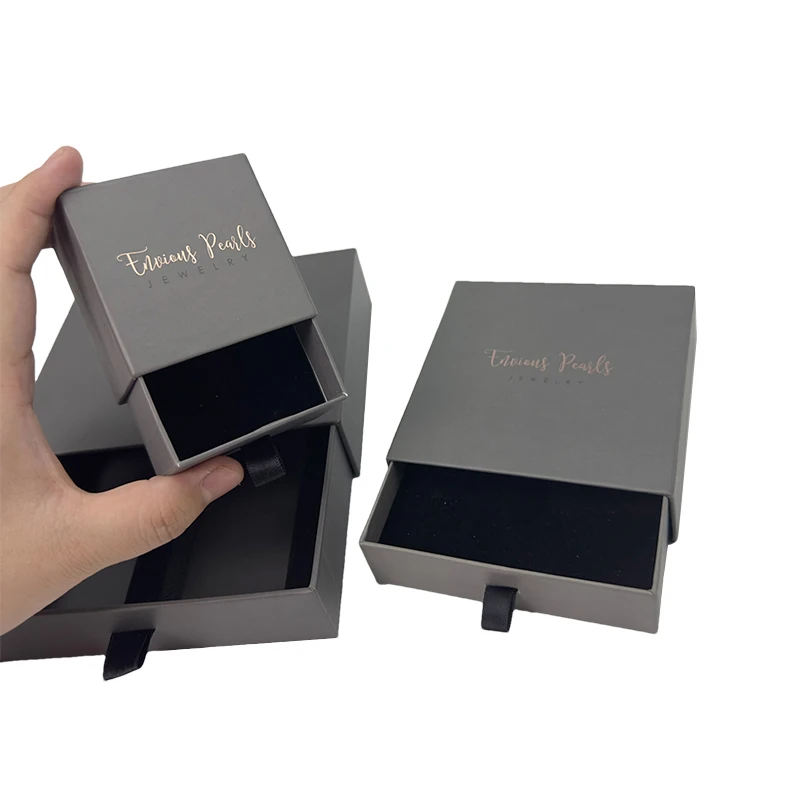 New Fashion Custom Logo Printing Handmade Ribbon Sliding Paper Box