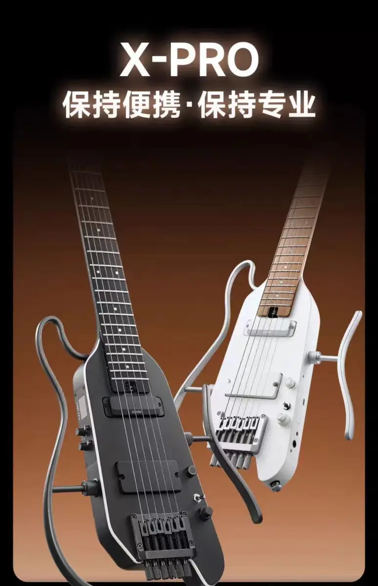Donner HUSH-X PRO Headless Electric Guitar - Portable, Smart