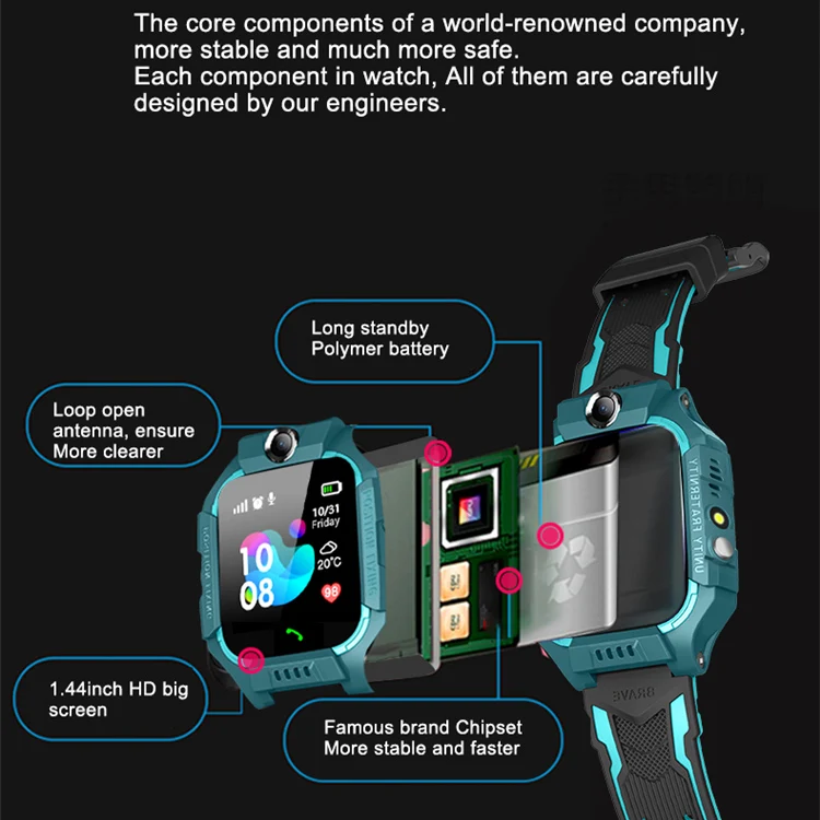 Q19 Детские умные часы Z6 фунтов позиционирования сеть 2G SIM двусторонний вызов SOS, водонепроницаемые Смарт-часы для детей Детская безопасность