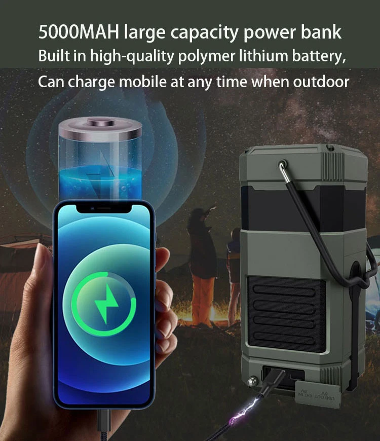 DF-585 AM/FM Radio Hand Crank Solar Speakers Rechargeable Audio Wireless Handheld Cb Am Fm Portable Radio
