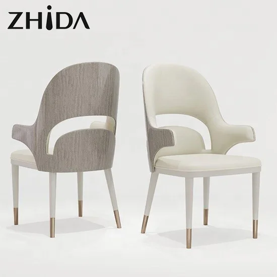 Italian Design Dining Room Table and Chairs Set Home Furniture Luxury Leather Dining Chair Hotel Furniture Restaurant Chair