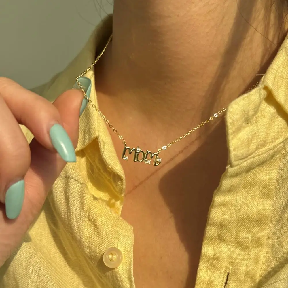 KAKODIY Mother's Day Jewelry for Women 925 Sterling Silver Gold Plated 15mm Wide Letter Pendant Necklace detail 6