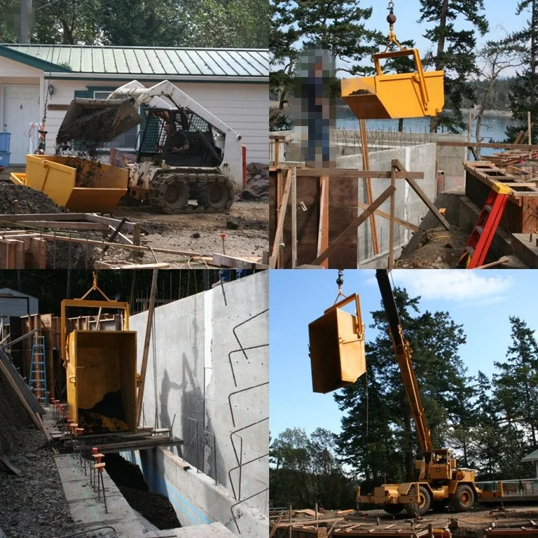 Square Shape Self Transporting Concrete Bucket