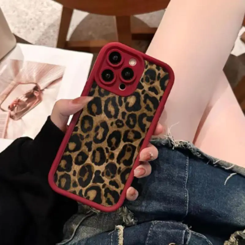 Leopard Black Cheetah Print Pattern Design Soft TPU TPU Case  Shockproof Protective Cover for For Iphone 16 15 14 13 Pro Max factory