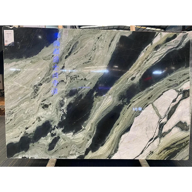 현대적이고 고품질의 천연 그린 대리석 – 실내 주방 조리대, 호텔 및 별장 벽면 및 바닥용 럭셔리 석재