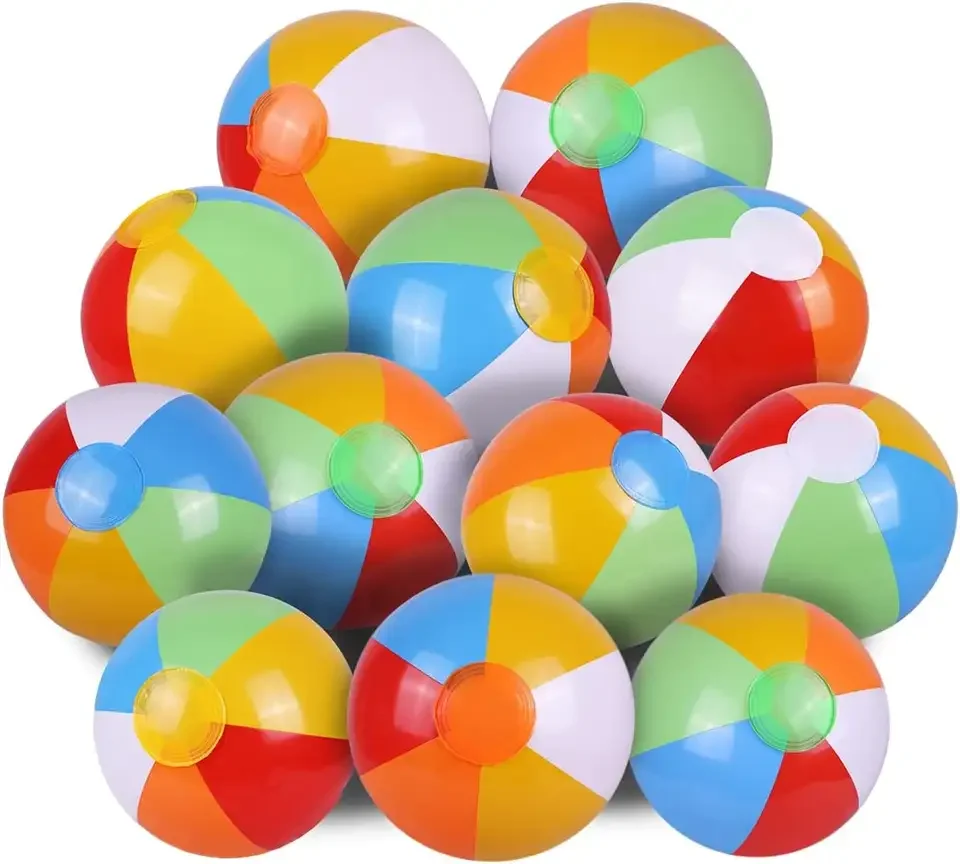 2023 Custom Logo Beach Ball Inflatable Colorful Beach Ball Children Toys on the Swimming Pool Water Games Clear PVC Beach Ball